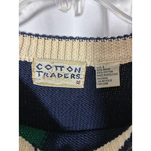 Vintage 90s Cotton Traders Golf Crewneck Sweater Mens Large Multi Argyle - Picture 4 of 6